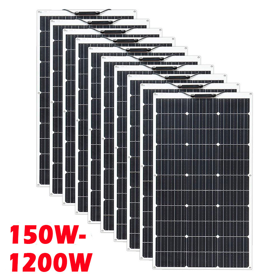 900W Monocrystalline Solar Panel LCD Battery Charger Kit f/ Home/Caravan/RV/Boat