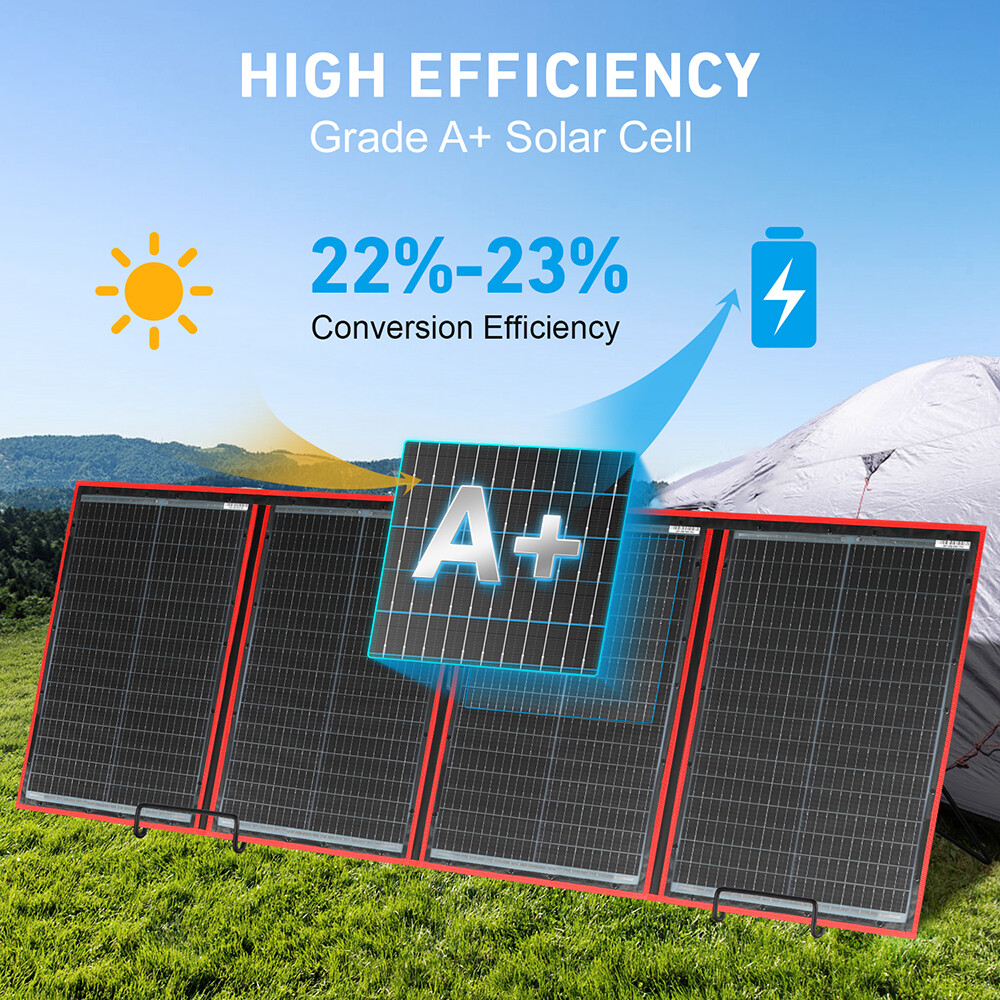 Dokio 200w 12v Portable Foldable Mono Solar Panel Kit for Caravan,Power station