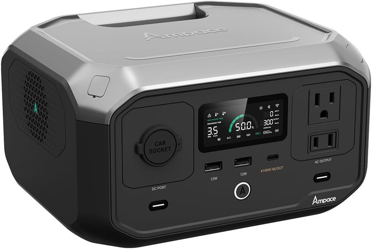 Portable Power Station Andes 300, 266Wh Battery with 300W AC/100W USB-C Output,