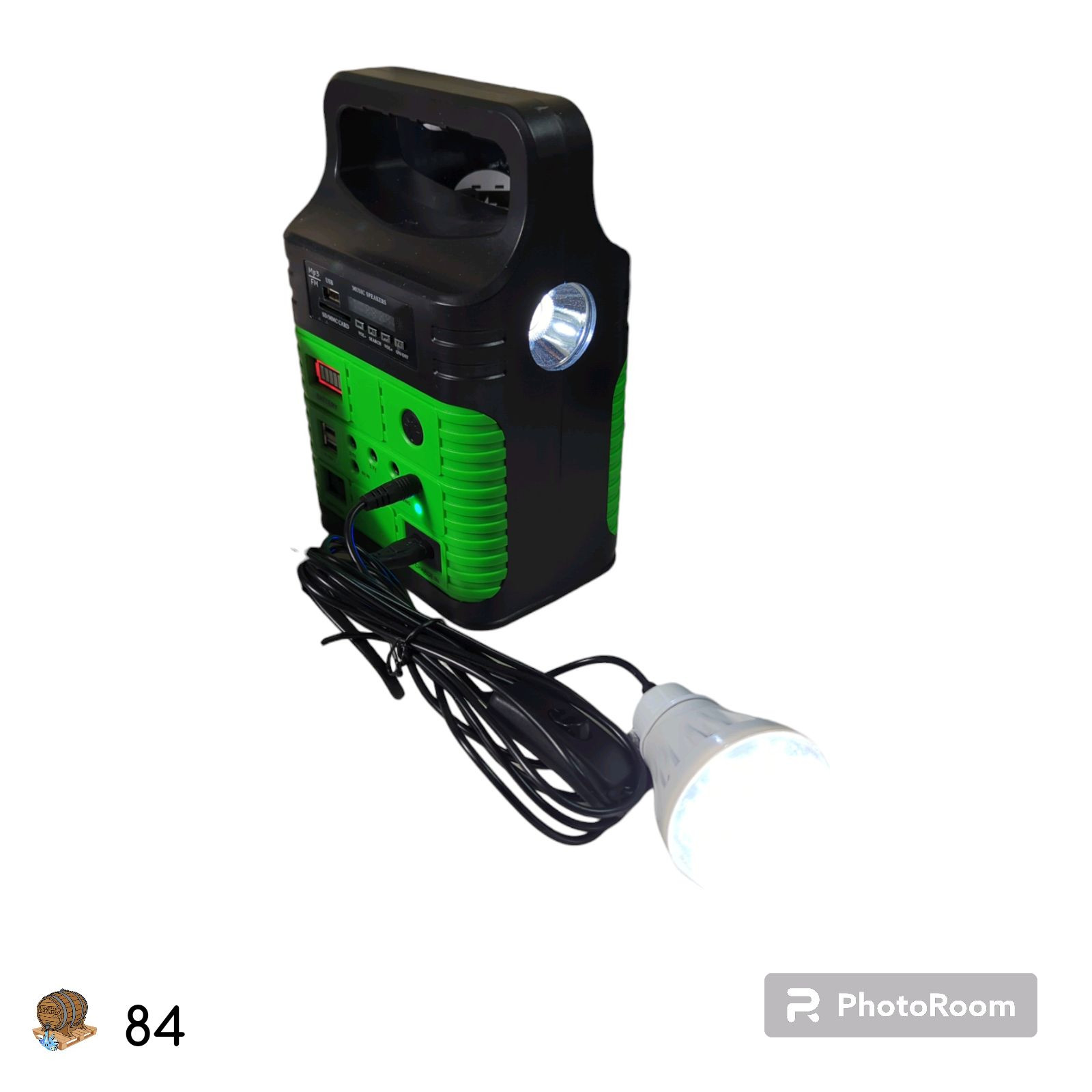 Solar Pannel Portable Generator System Kit with 3 LED Bulbs + Bluetooth Speaker