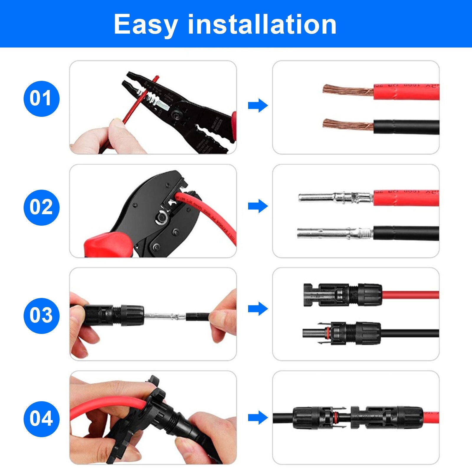 10 Pairs Male Female Solar M/F Wire Cable Connectors Waterproof for Solar Panel