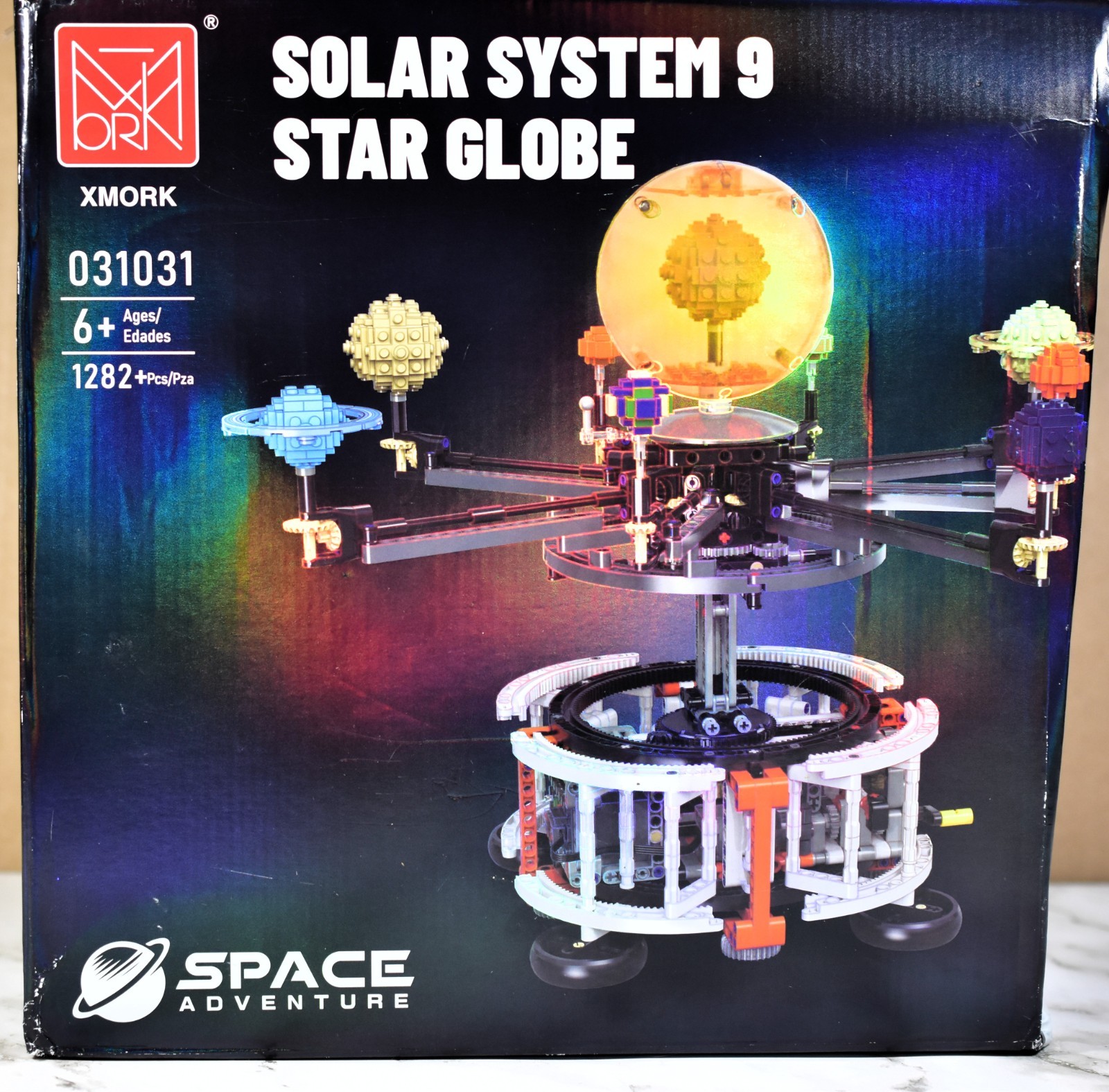 Dual-Mode Spinning Solar System Space Building Kit Rotating Planets Light-up Sun