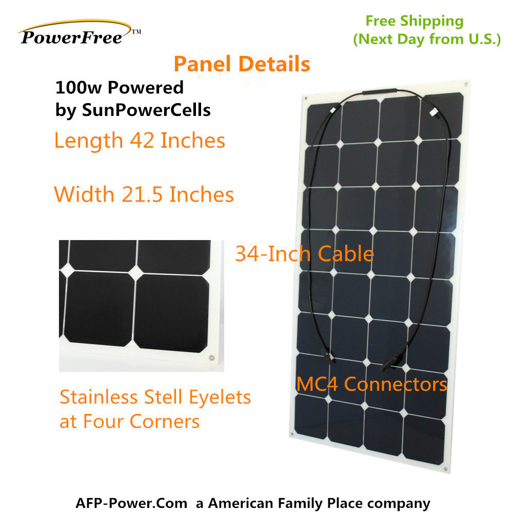 Semi-Flexible Bendable Lightweight 300w 300 Watt Solar Panel Kit for 12v Battery