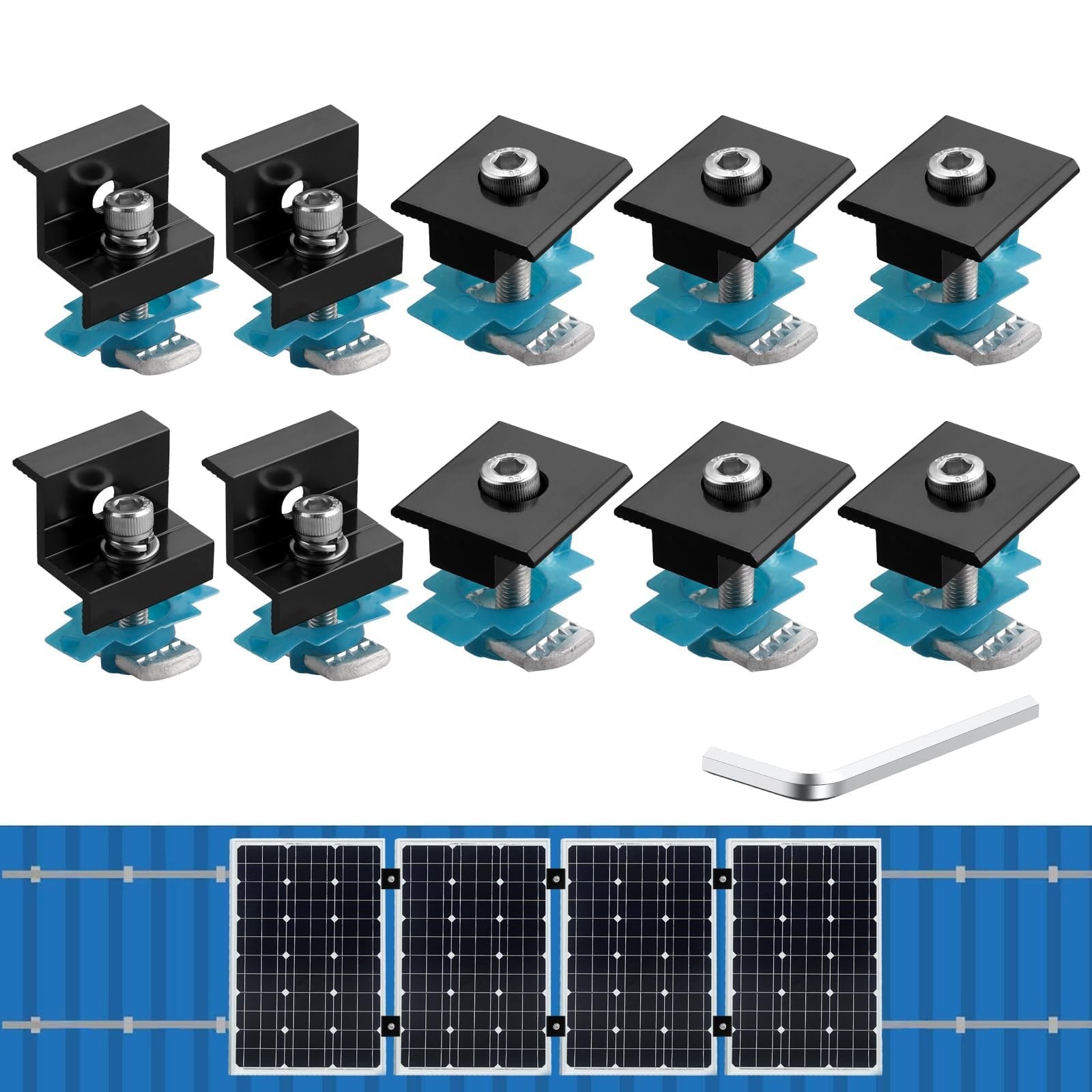 10 PCS Solar Panel Mounting Brackets for Unistrut, Aluminium 30mm/35mm 6 x T-…