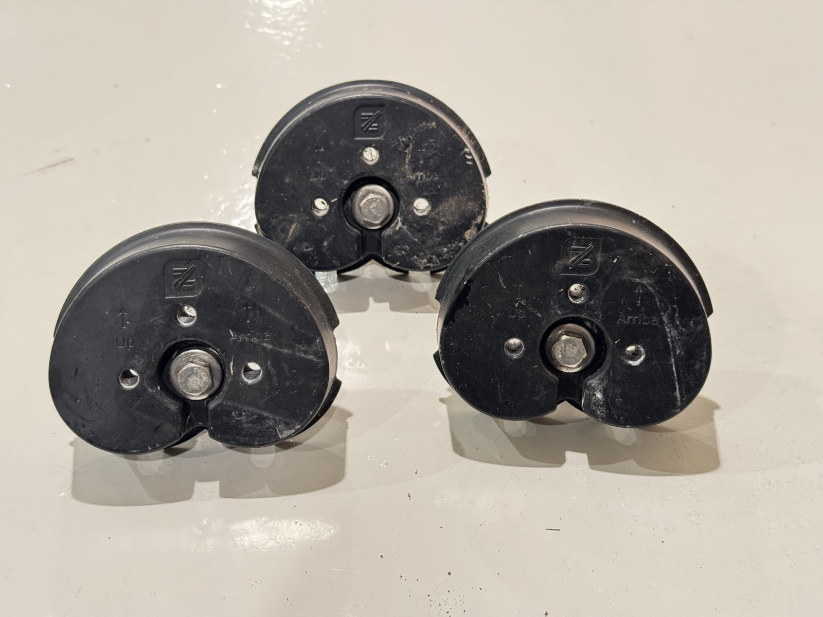 3 (Three) Tesla/Zep Solar Mounting Pucks Blocks Used
