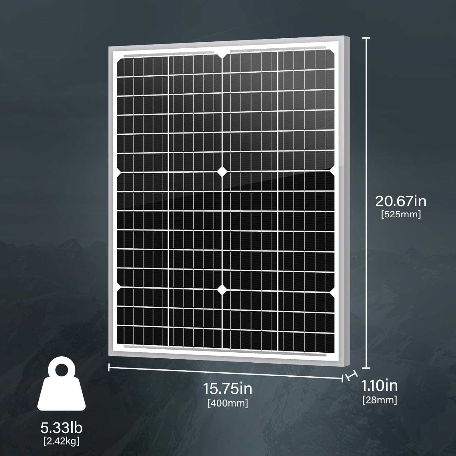 High-Performance 35W Solar Panel for Charging RVs, Boats, and Security Devices