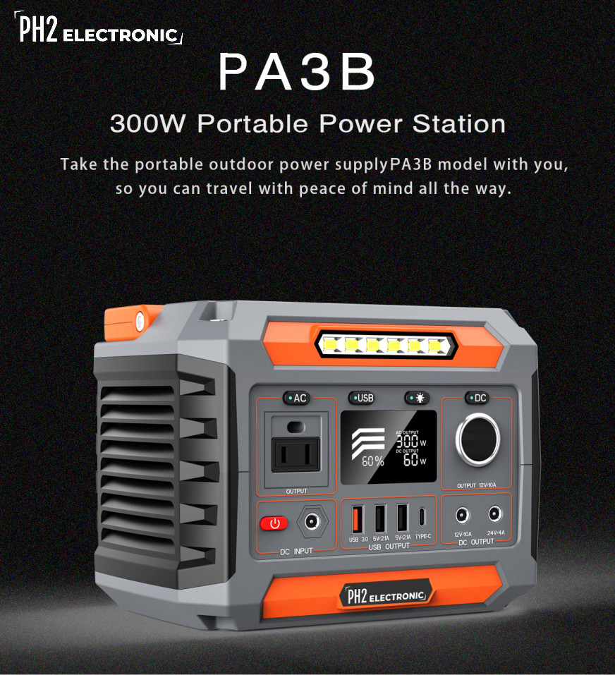 300W Portable Power Station 78000mAh /3.7V / 288Wh (Solar Panel Optional)