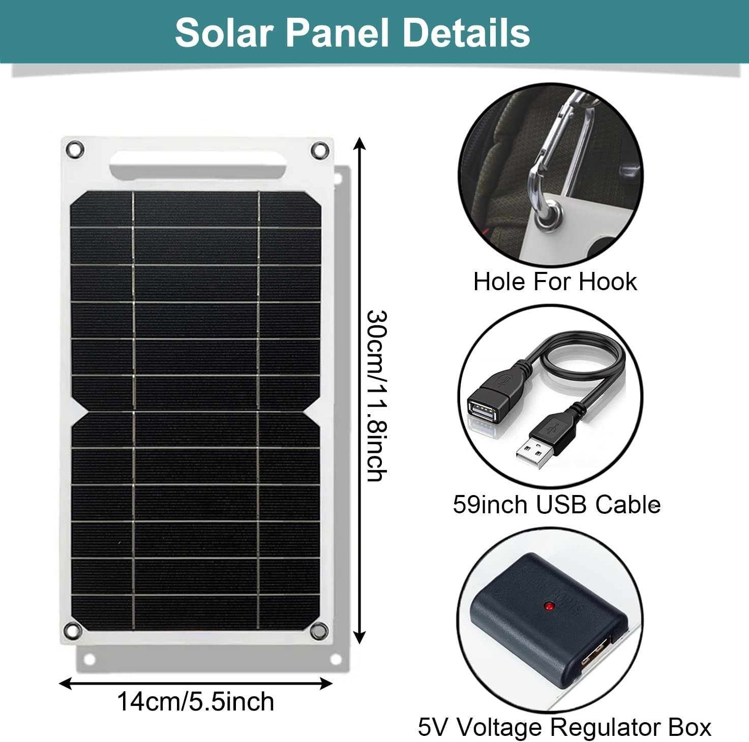 High Efficiency 5W Monocrystalline Solar Panel with USB – Energy Saving Solution