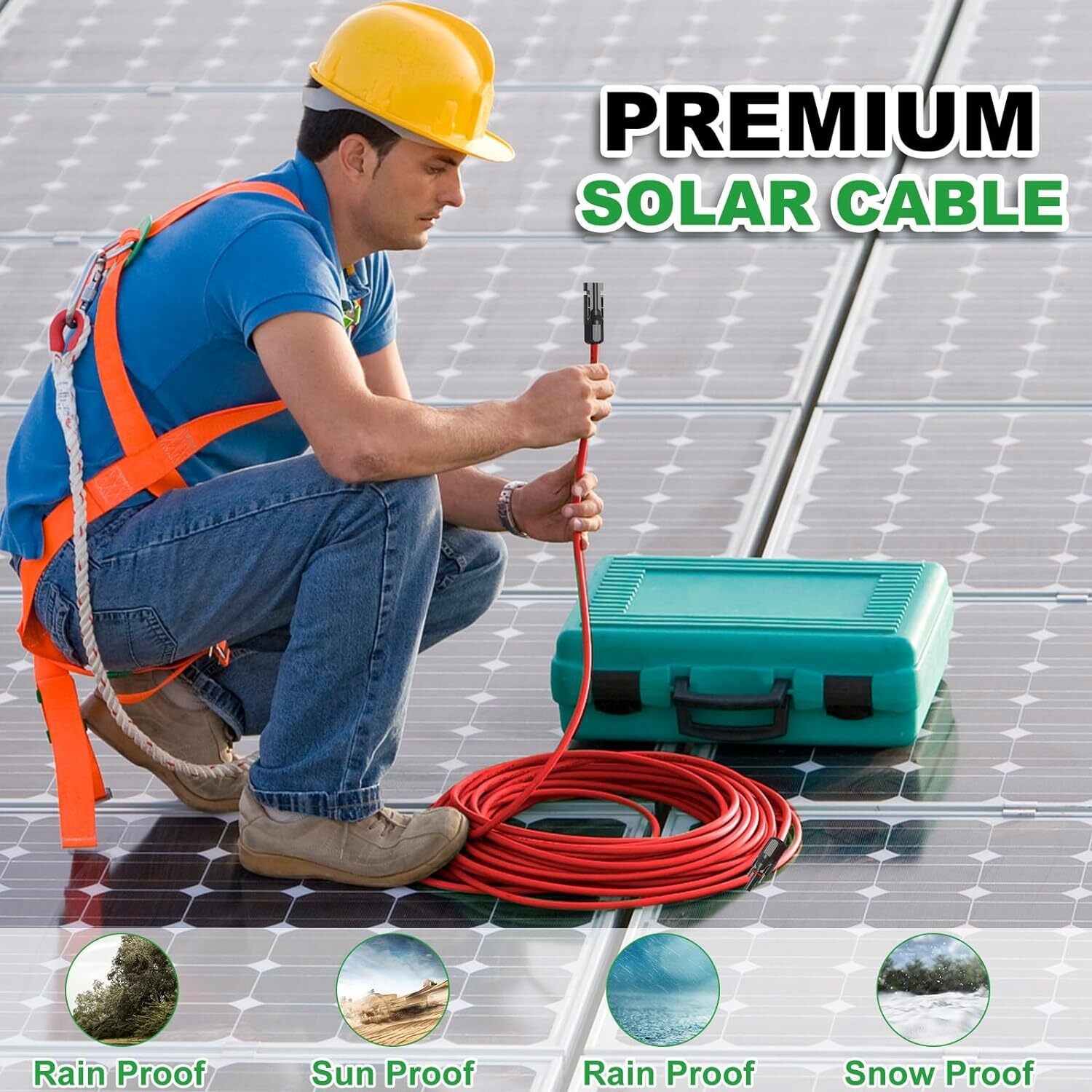10AWG Solar Panel Extension Cable Tinned Copper Solar Cable PV Wire Connectors