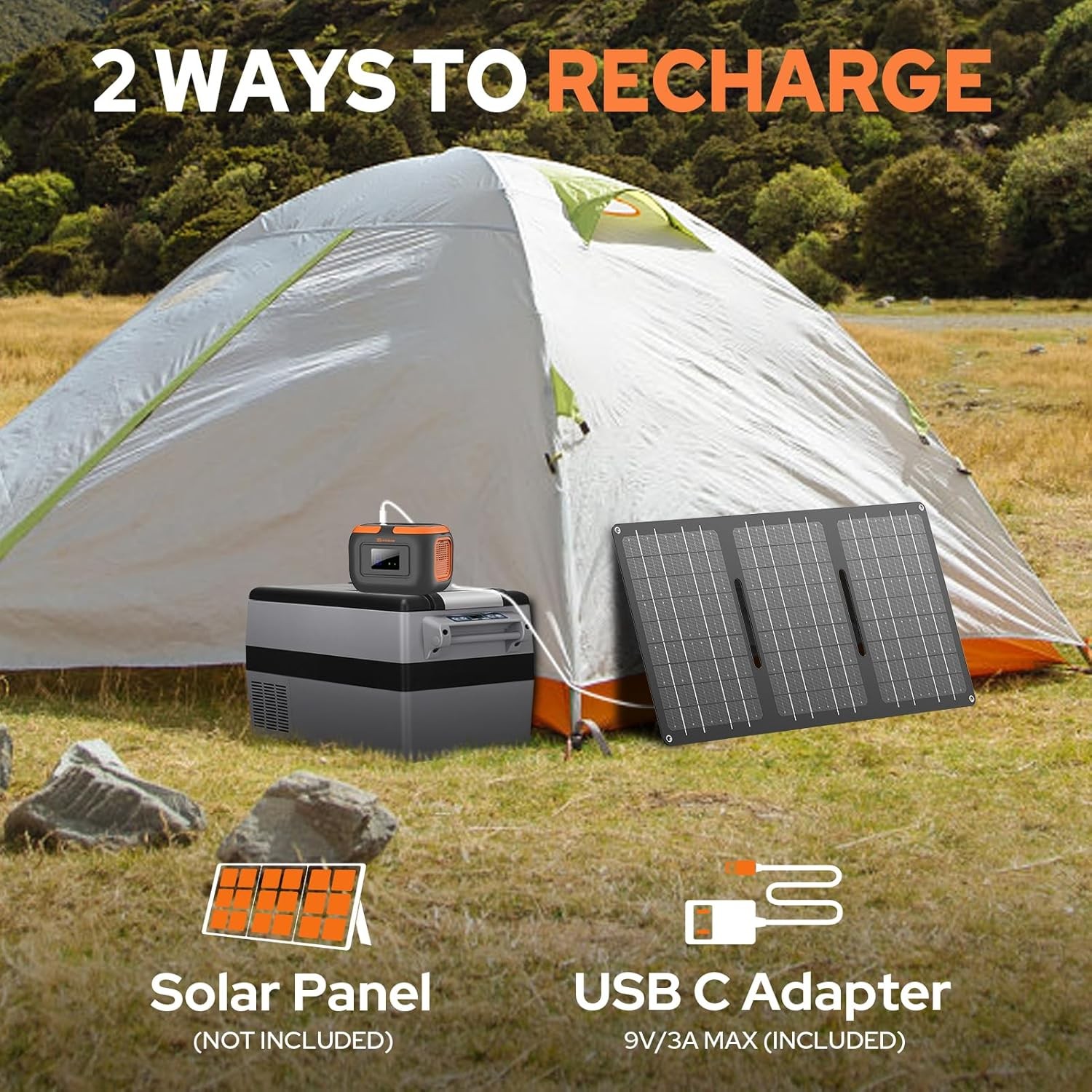 Portable Power Station 120W, Power Bank with AC Outlet, Portable Generator 97.6W