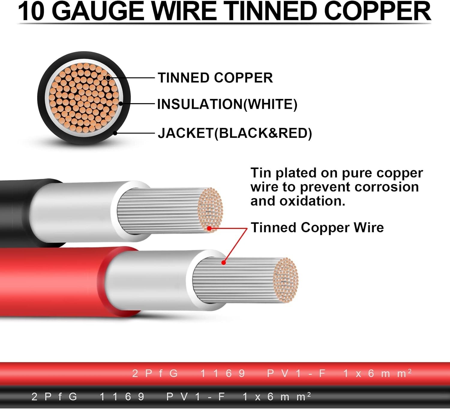3FT 10AWG Solar Extension Cable – UV Resistant & Weatherproof Connectors