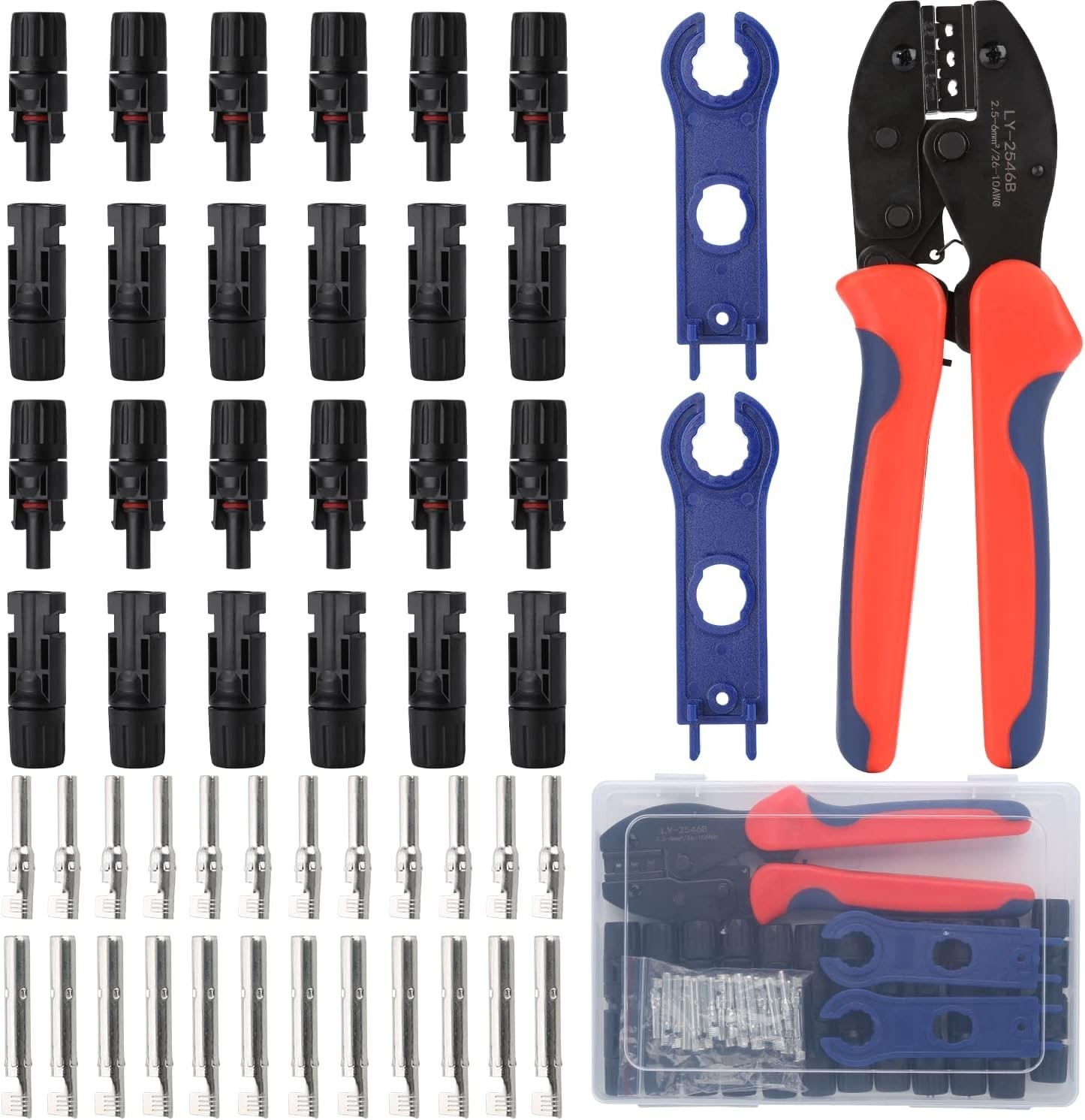 Solar Crimping Tool for Solar Panel Cable with 12 Pairs Solar Connectors