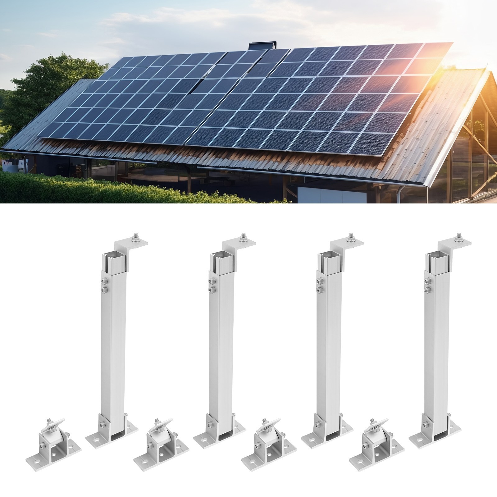 4 Sets Adjustable Solar Panel Mounting Brackets, Universal Solar Panel Bracket
