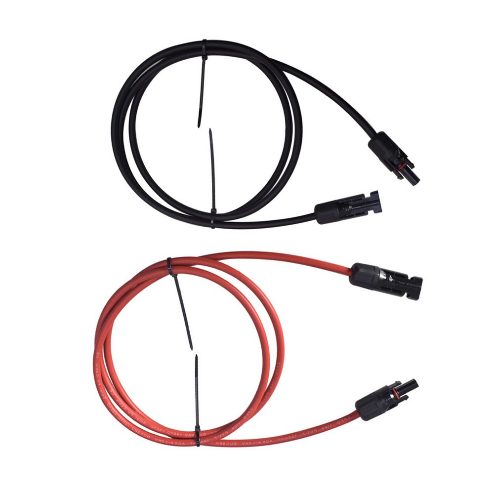 1 Pair Black + Red Solar Panel Extension Cable Wire Connector 12/10 AWG New