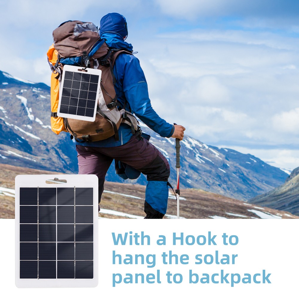 20W 5V Portable Solar Panel Power Bank USB Cell Phone Charger Camping Outdoor