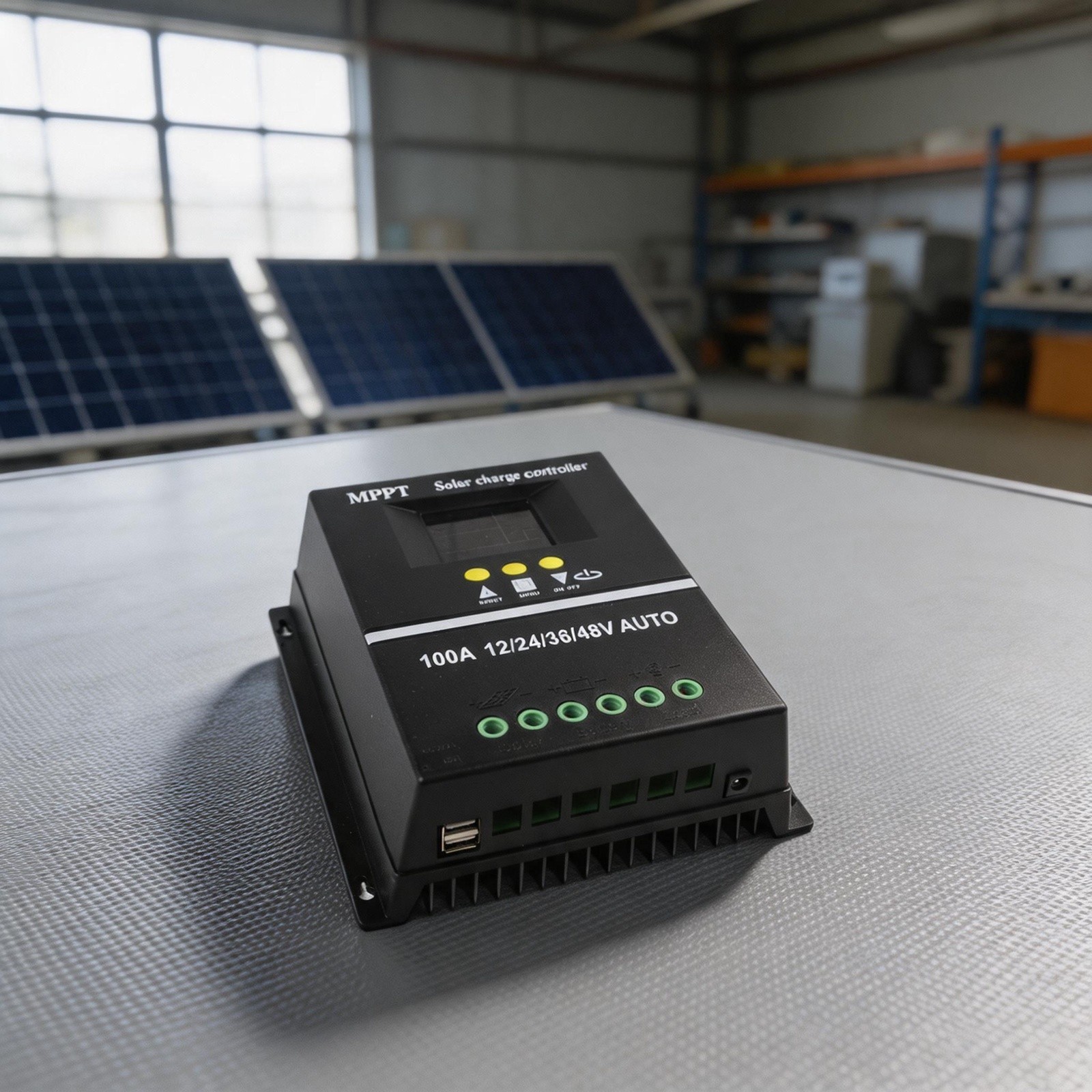 100A Rated Auto Solar Charge Controller 12V 24V 36V 48V with USB and LED Screen