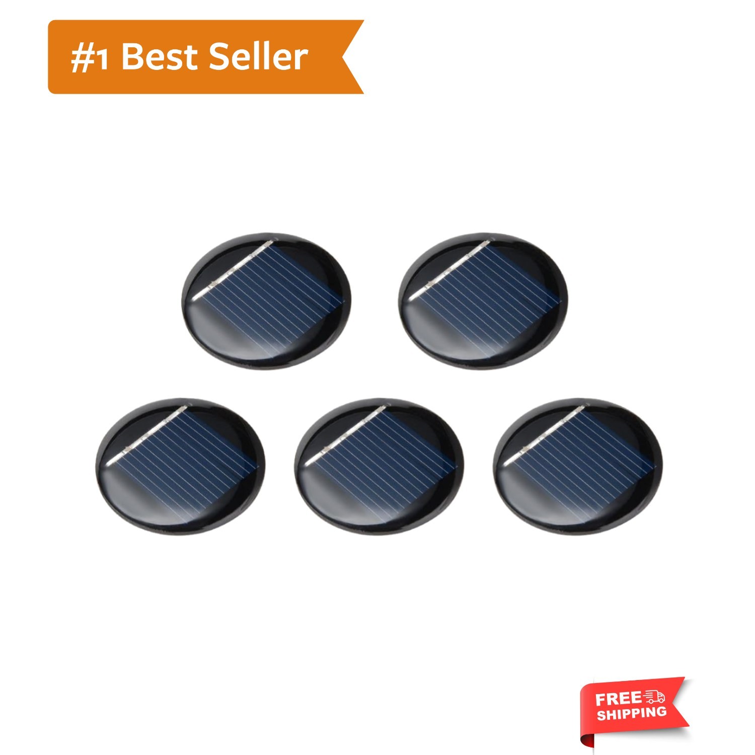 5Pcs 2V 40mA Poly Mini Round Solar Cell Panel Module DIY for Light Toys Charg…