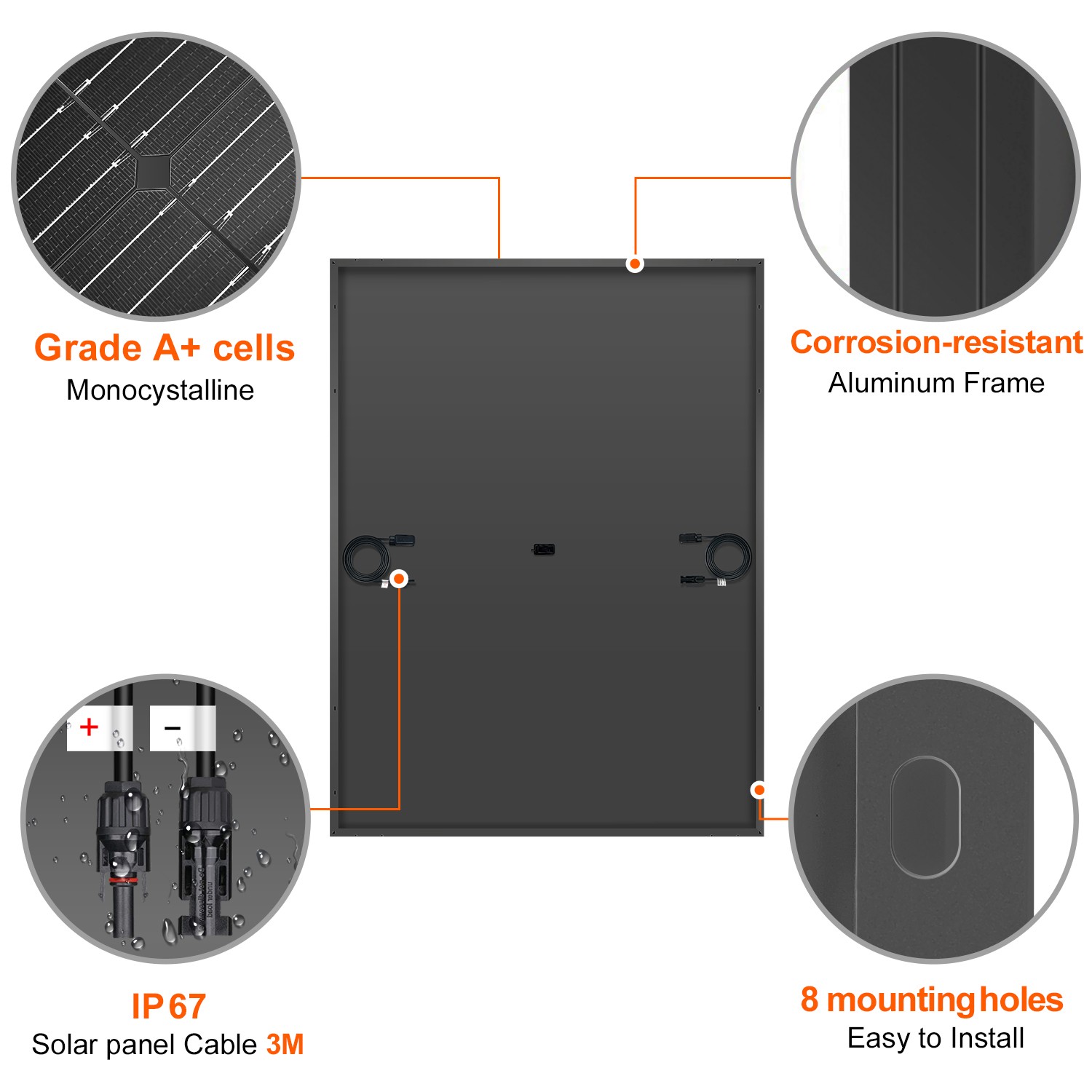 Dokio 400W 800W 1600W N-type Mono Rigid Big Solar Panel PV moudle for Roof Power