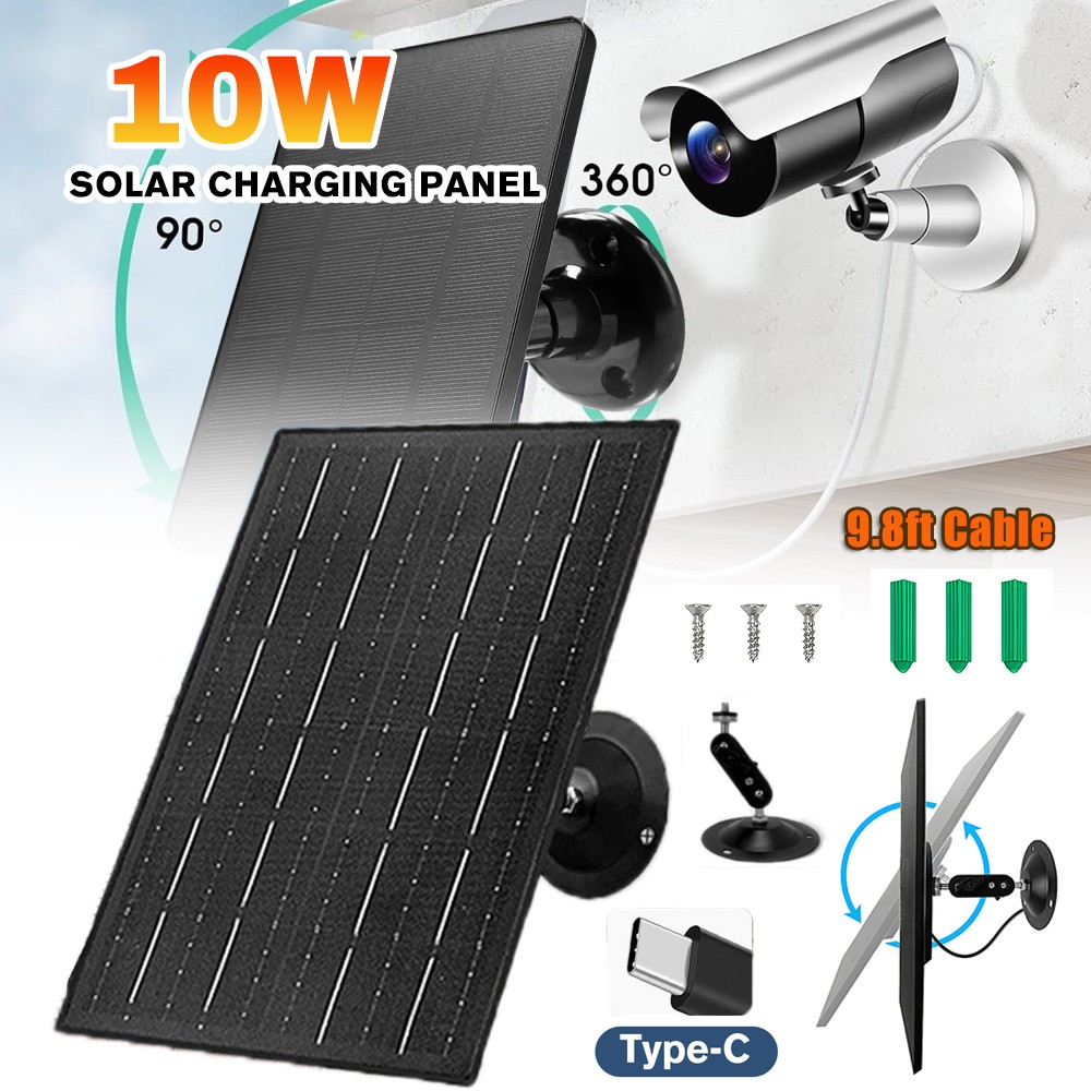 10W 5W 5V Solar Panel Power Battery Charger For CCTV Camera Security Cam Outdoor