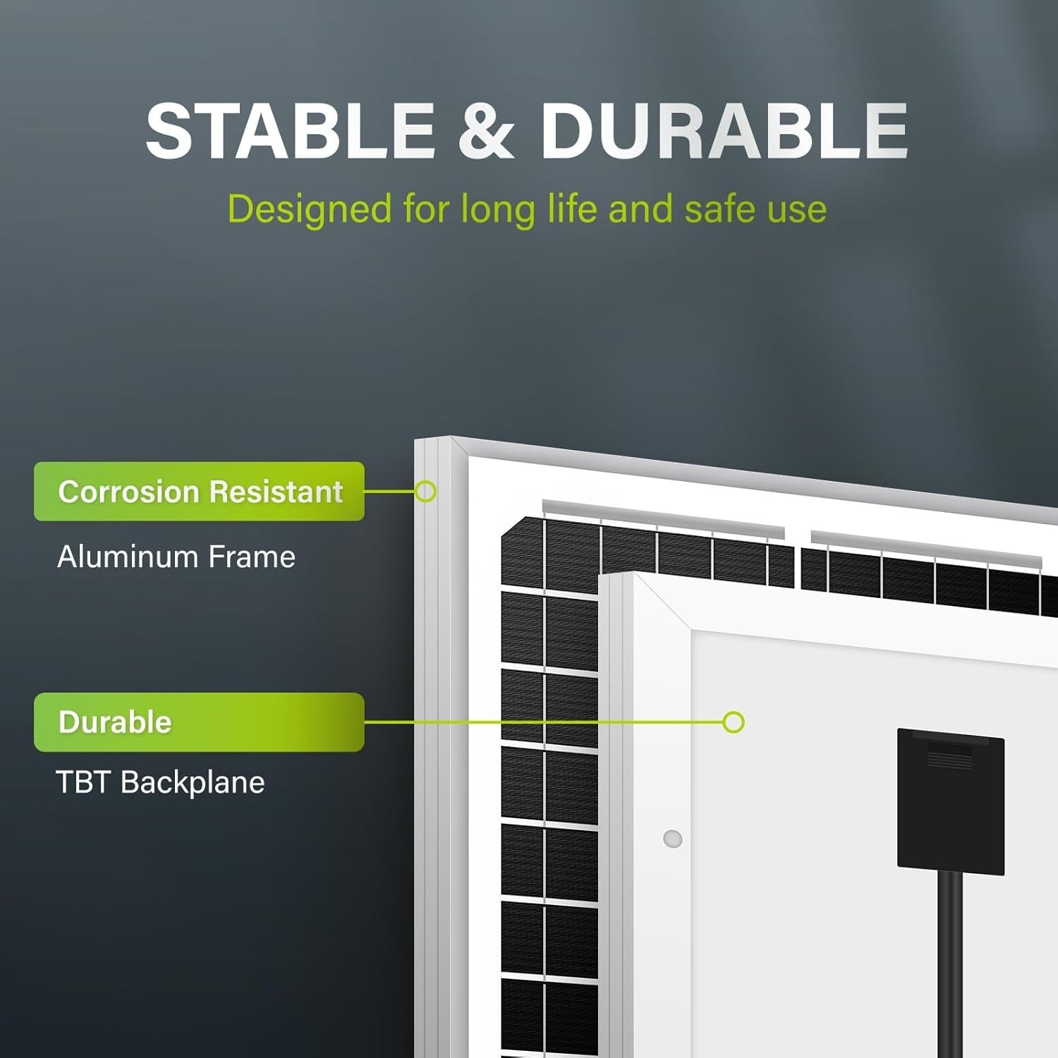 Efficient 10W Monocrystalline Solar Panel – Weather-Resistant Power for Fences