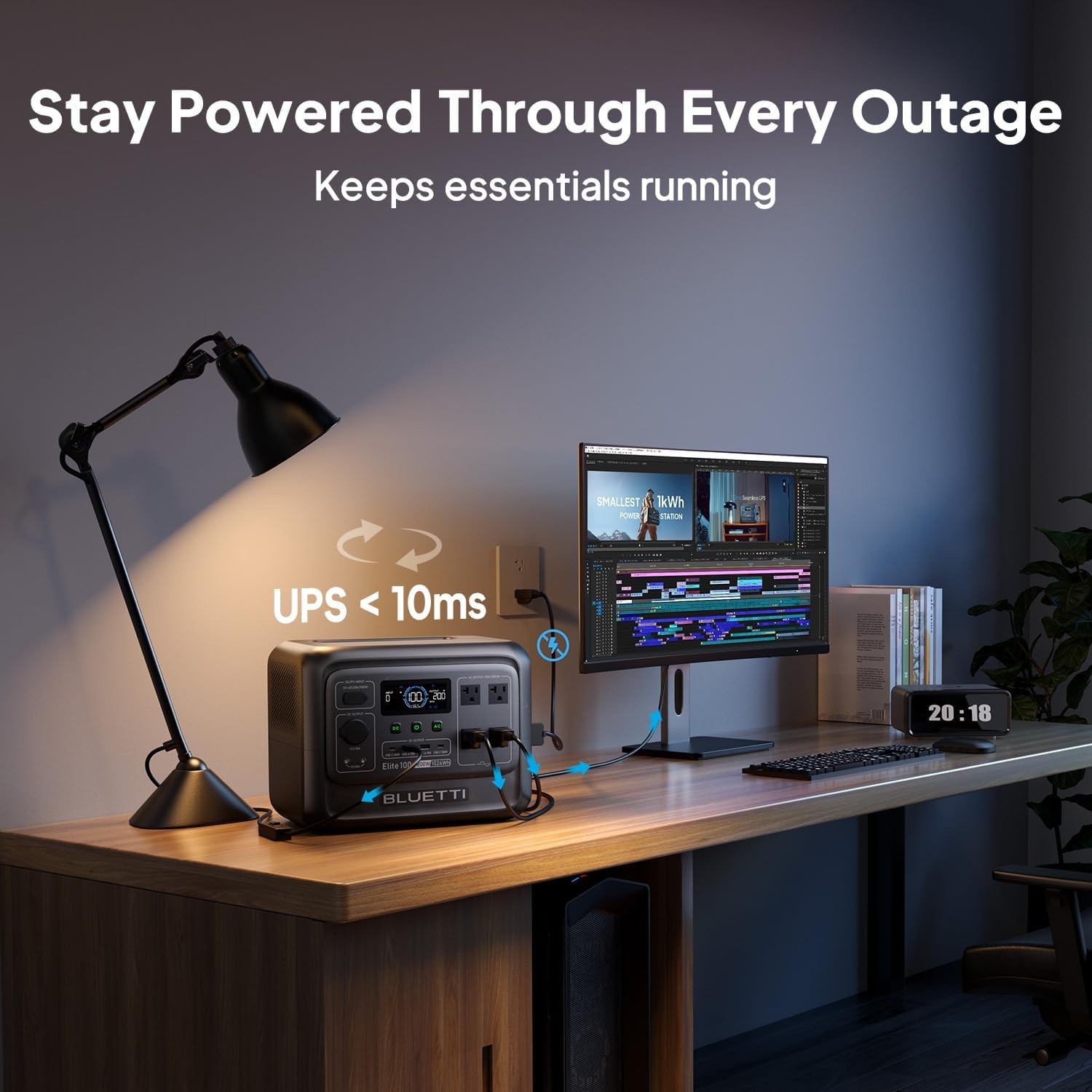 BLUETTI Elite 100 V2 1024Wh 1800W Portable Power Station for Camping Refurbished