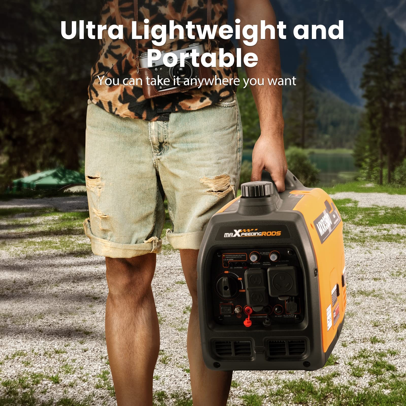 MaXpeedingrods 3500 Watt Portable Inverter Generator Gas Powered, EPA Compliant,