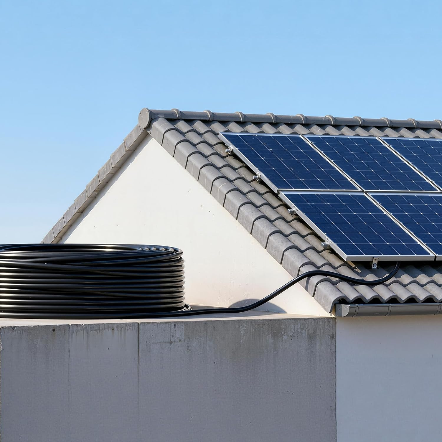Solar Panel Wire, 100 Ft Black + 100 Ft Red Kit, 10 AWG (6 Mm²) Solar Panel Exte
