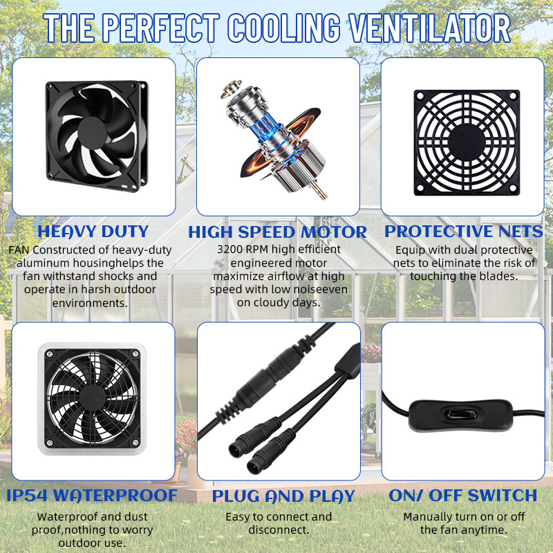 Solar Powered Dual Fan 30W Solar Panel Waterproof Exhaust Fan for Coop Pet House