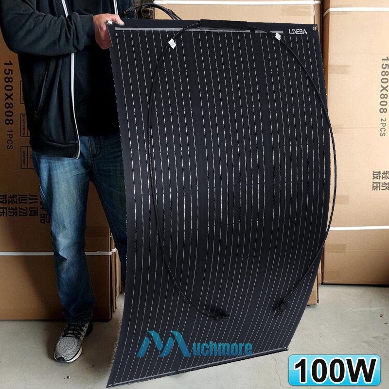 200W 400W Flexible Mono Solar Panel 18V Home RV Rooftop Camping Off-Grid Power