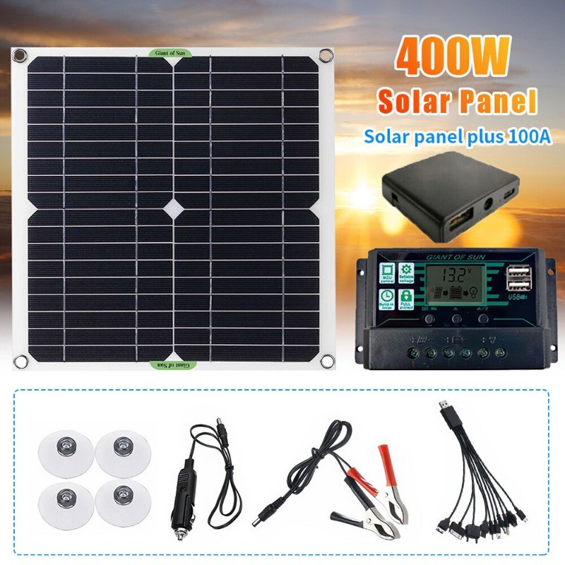 6000W Complete Generator with 400W Solar Panel Power Charger 110V Grid System US