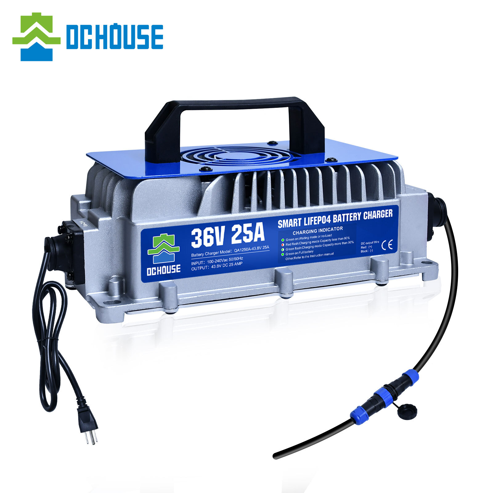 25A 36V Golf Cart Lithium LiFePO4 Battery Smart Charger Trolling Motor RV