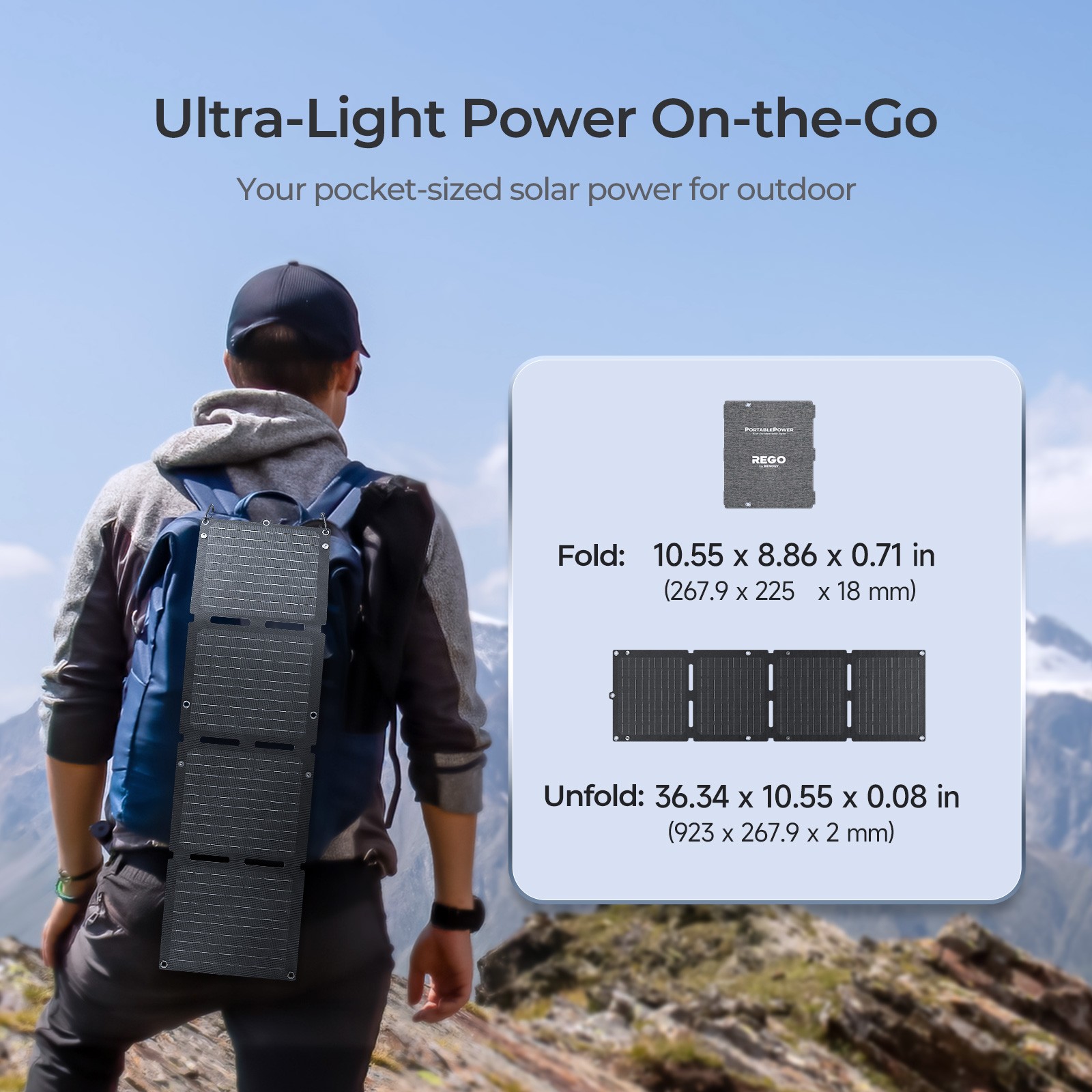 Renogy 30W Portable Solar Panel Charger Fast Charging For iPhone Laptop IP67