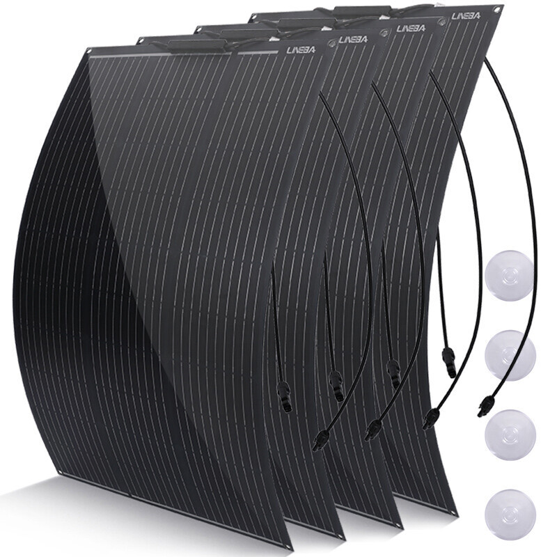 200 400W ETFE Flexible Solar Panel 12V Waterproof RV Camping Off-Grid Rooftop