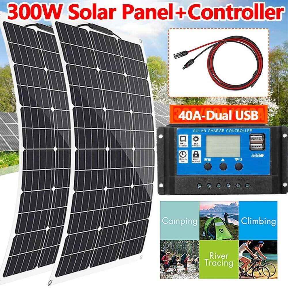 300W Watt 12V Mono 12BB High-Flexible Lightweight Solar Panel for RV/ Boat