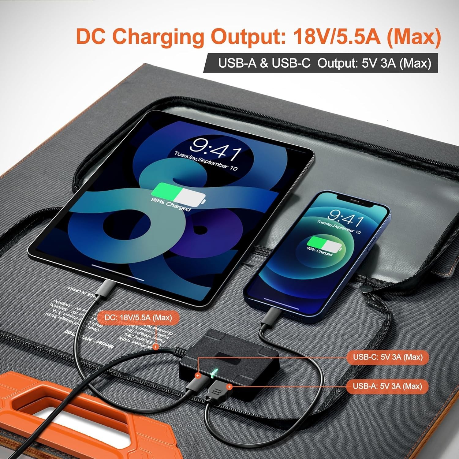 High-Efficiency 100W Portable Solar Charger – Ideal for Home Backup & Travel