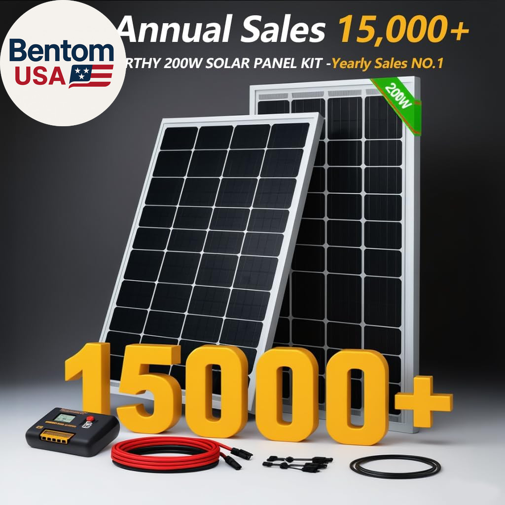 200 Watts 12 Volt/24 Volt Solar Panel Kit with High Efficiency Monocrystalline S