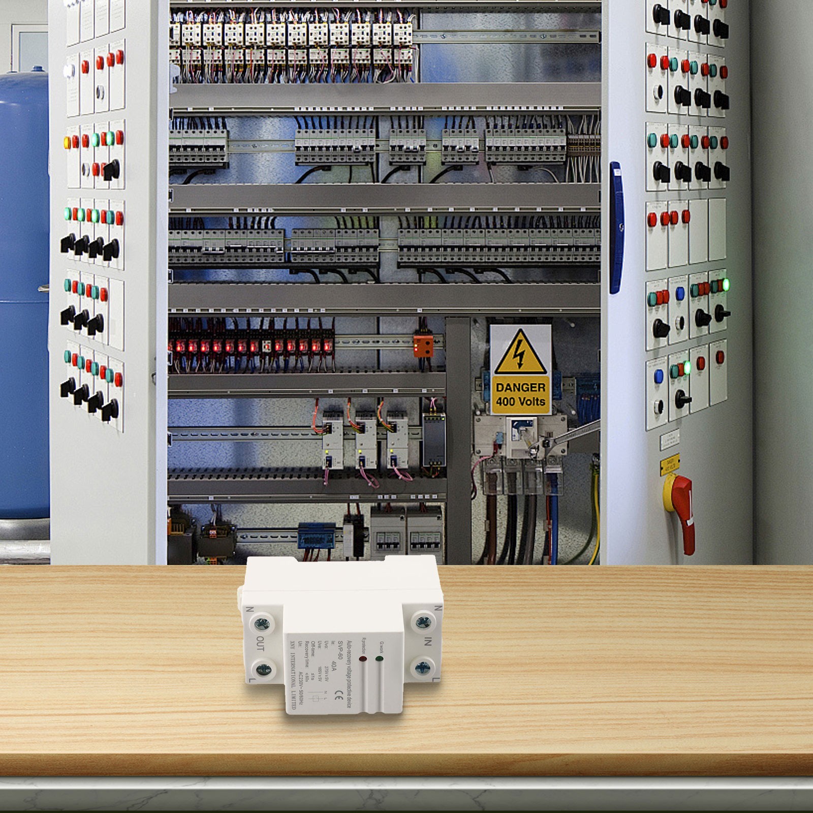 230 Volt Overvoltage Undervoltage Protector for Single Phase Current up to 63A