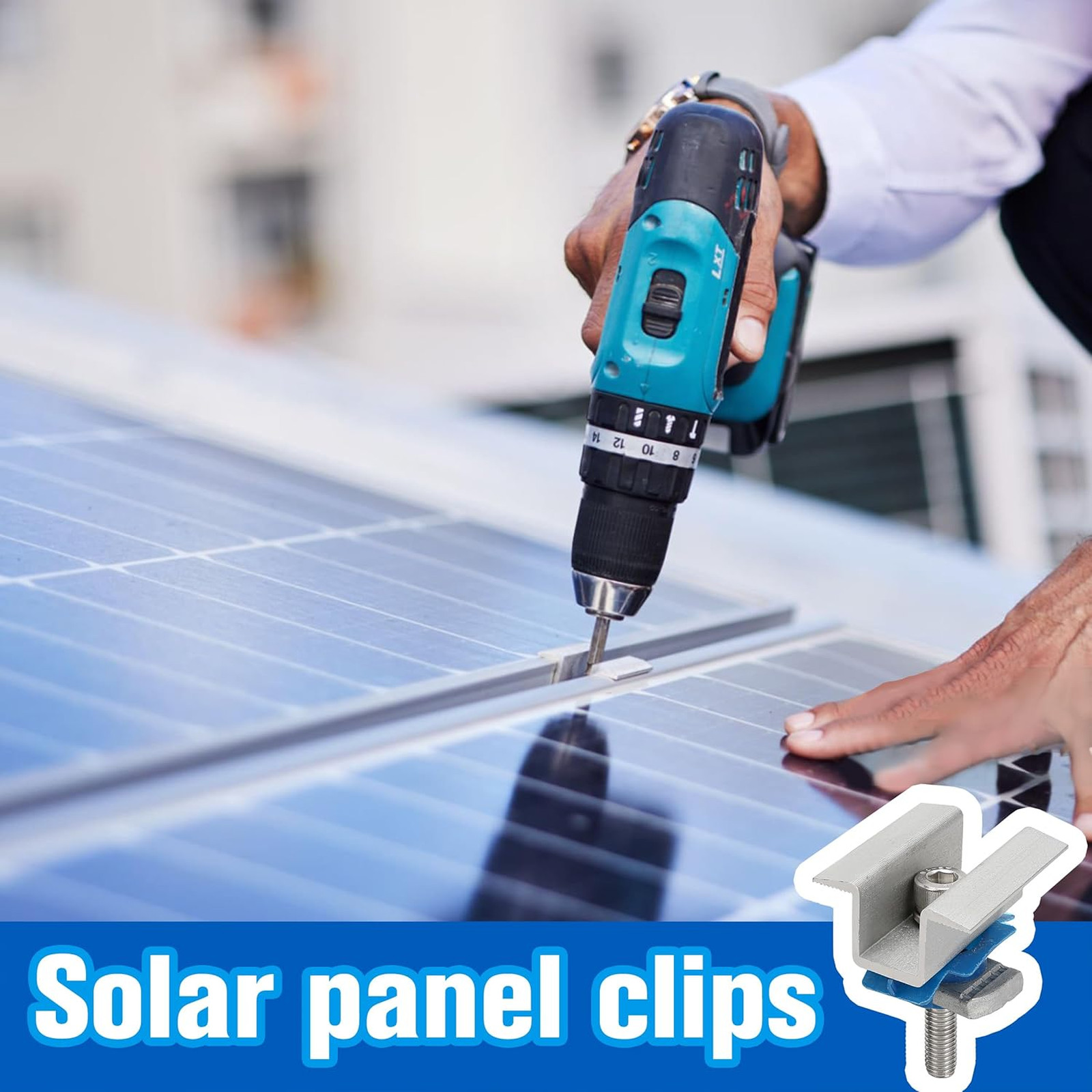 10 Pcs Adjustable Solar Panel Mounting Brackets Aluminum Support Clips for Roof