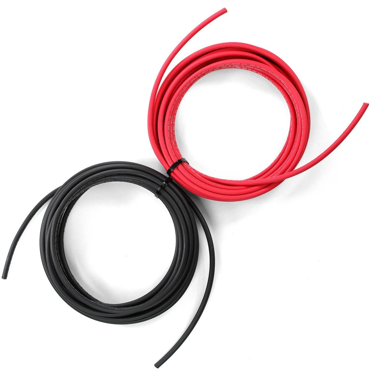 Made in USA Bare Copper 10 AWG Solar PV Wire 6 Ft Black + 6 Ft Red