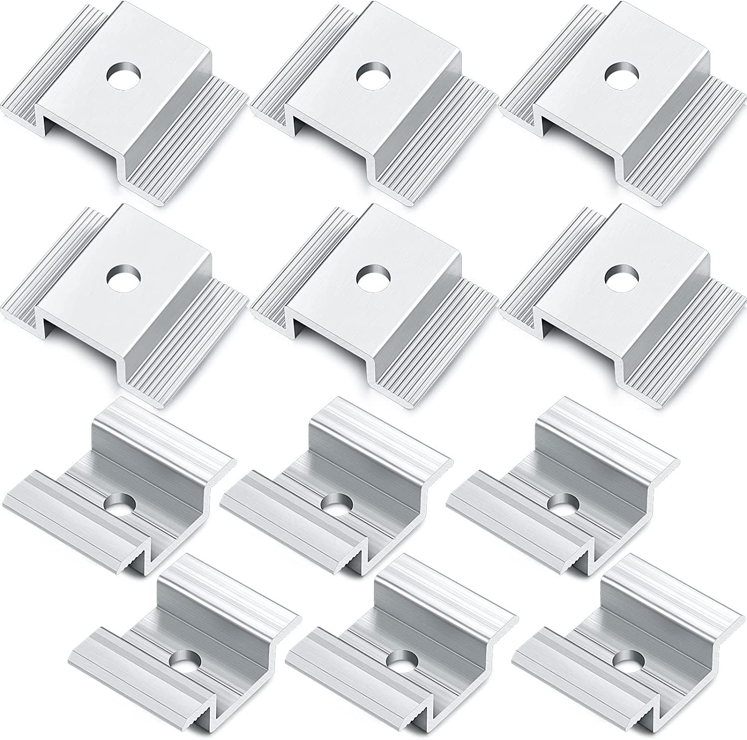 Solar Panel Mid Clamps Mount Bracket 1.06″ Aluminium Mounting Accessories 12 PCS