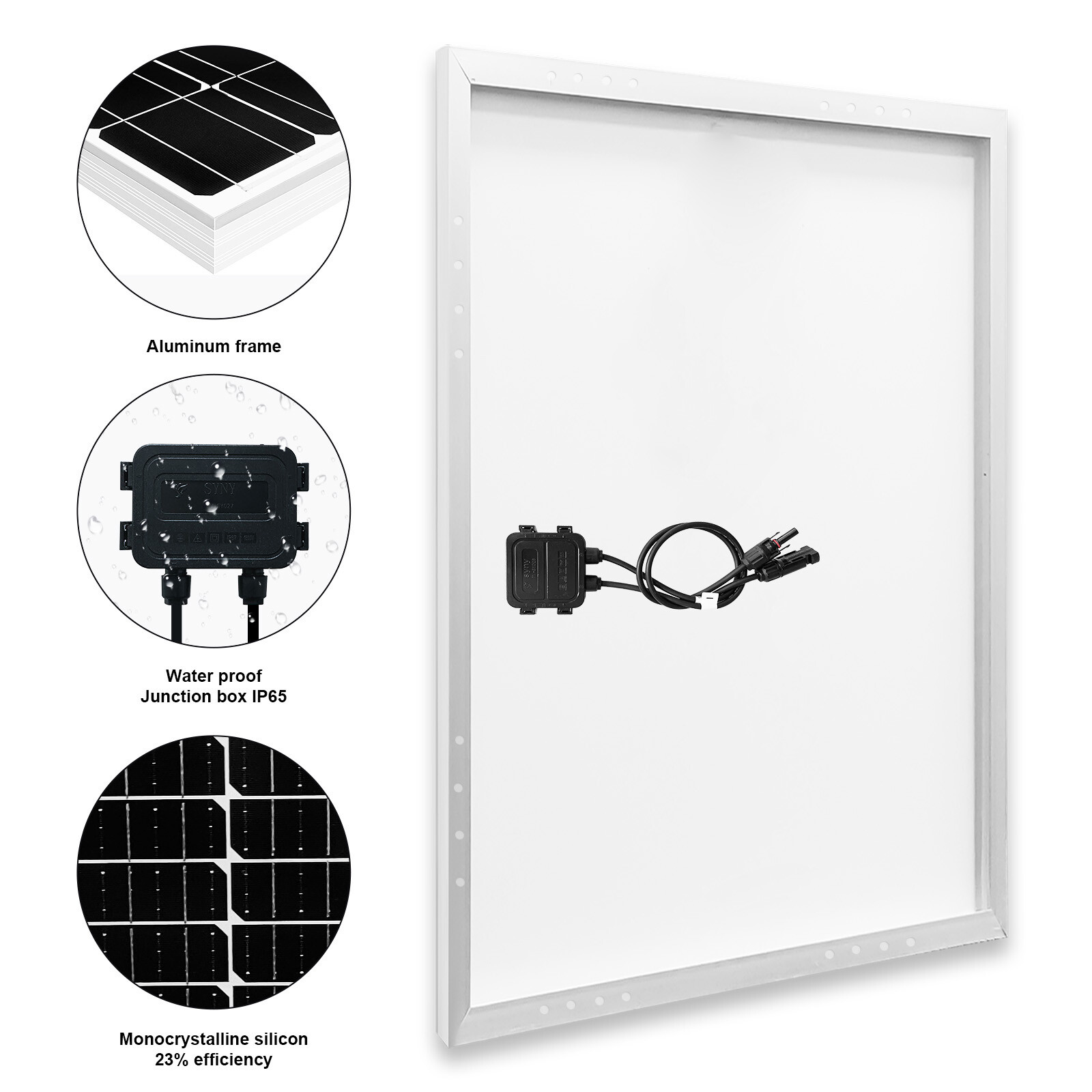 2024 NEW 100 Watt 12V High-Efficiency Mono Solar Panel PV Module for RV Marine