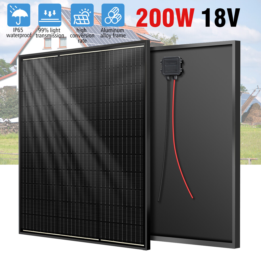 200W Watt Monocrystalline Solar Panel 12V Battery Charger Home Boat RV Off Grid