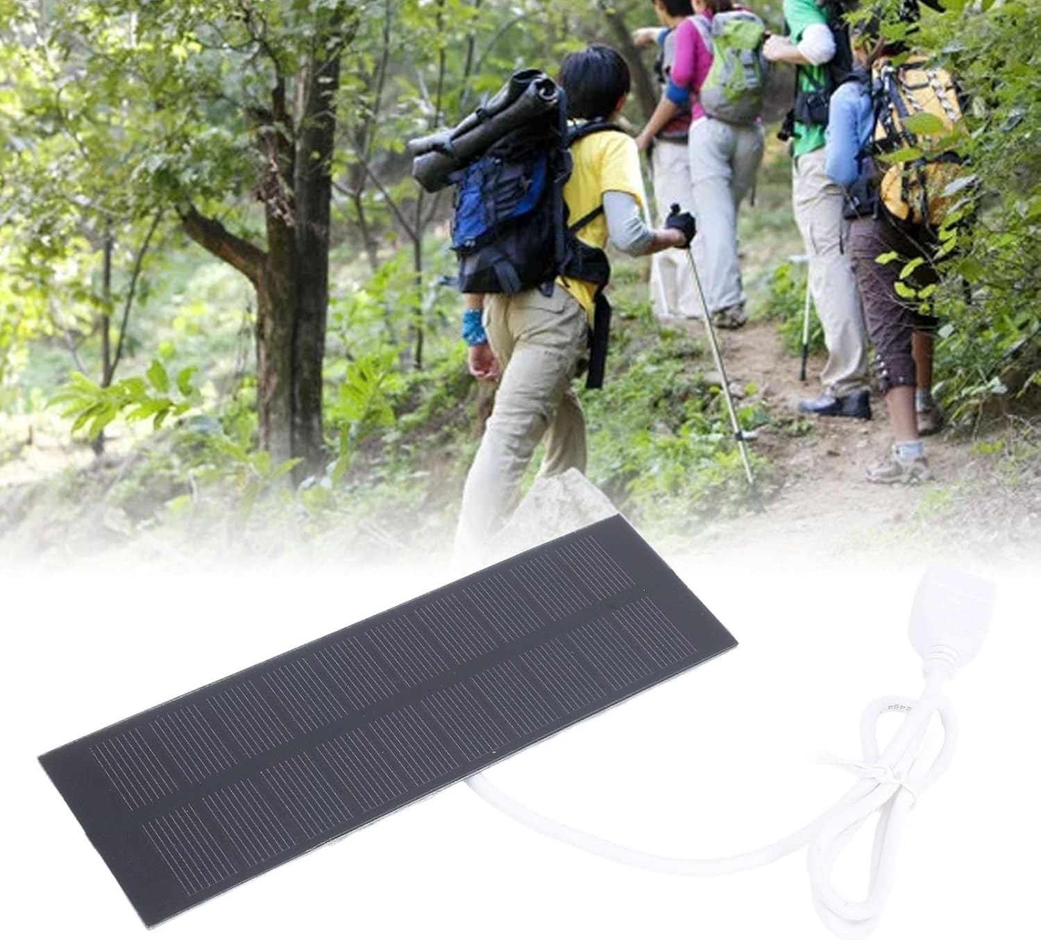 1W Portable Solar Panel, 5V USB Compact Solar Charger for Small Electronics M…