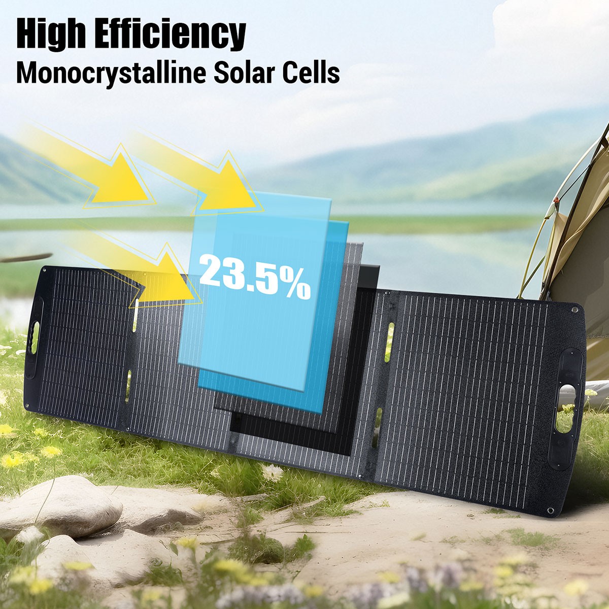 Portable Solar Panel 23% Conversion Efficiency Solar Panel Outdoor RVs Camping