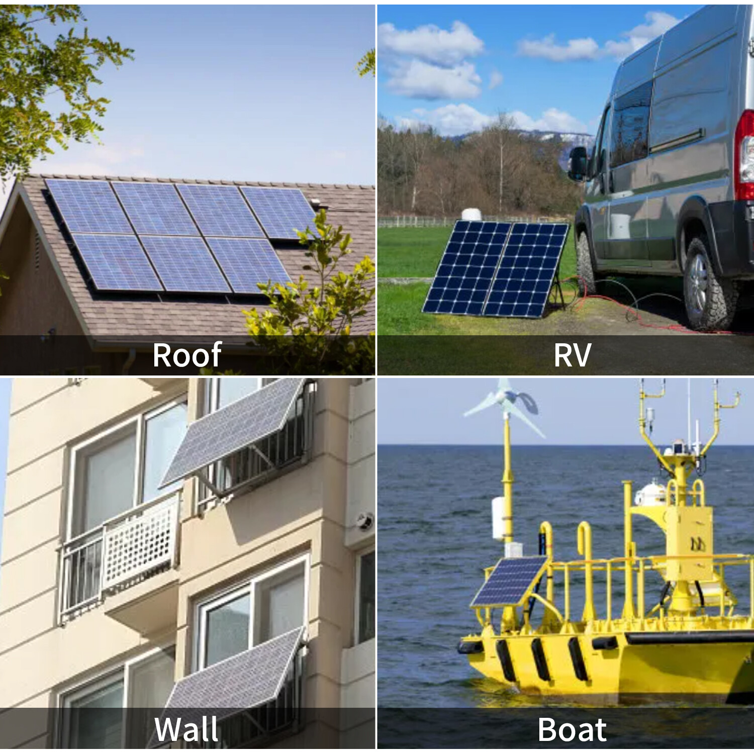 Solar Panel Mounting Brackets Kit System Aluminum Adjustable For Roof RV Boat