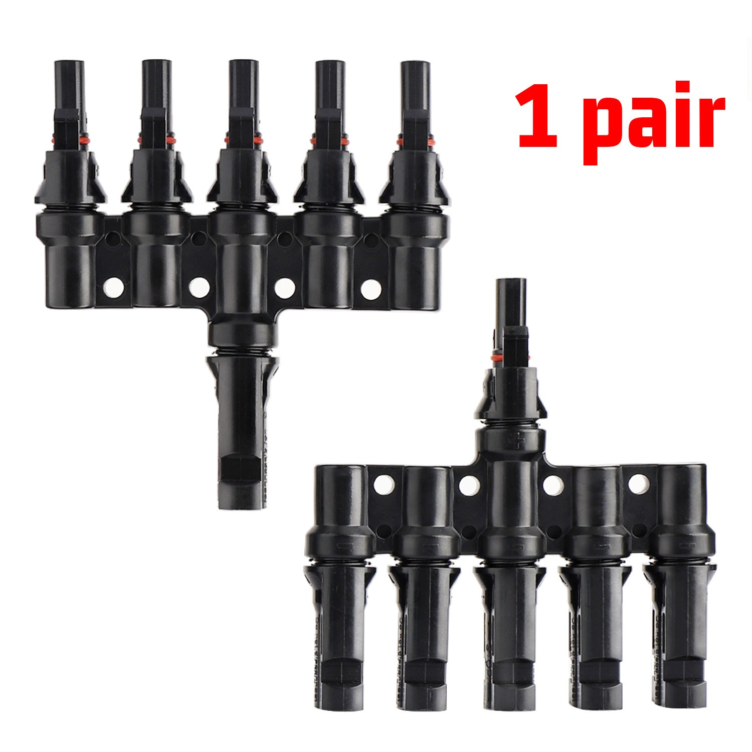 1 Pair 5 to 1 Solar Y Branch 5 Way Solar Panel Parallel Connectors Solar Adapter
