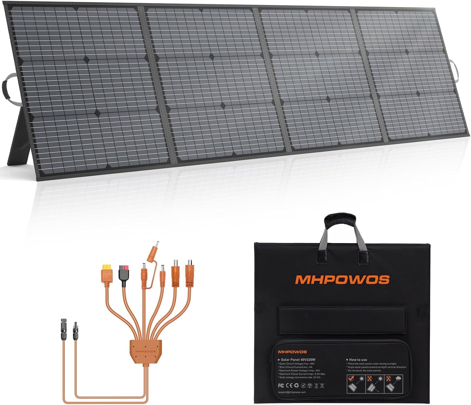 Foldable Solar Panel 220W 40V IP67 for Power Station