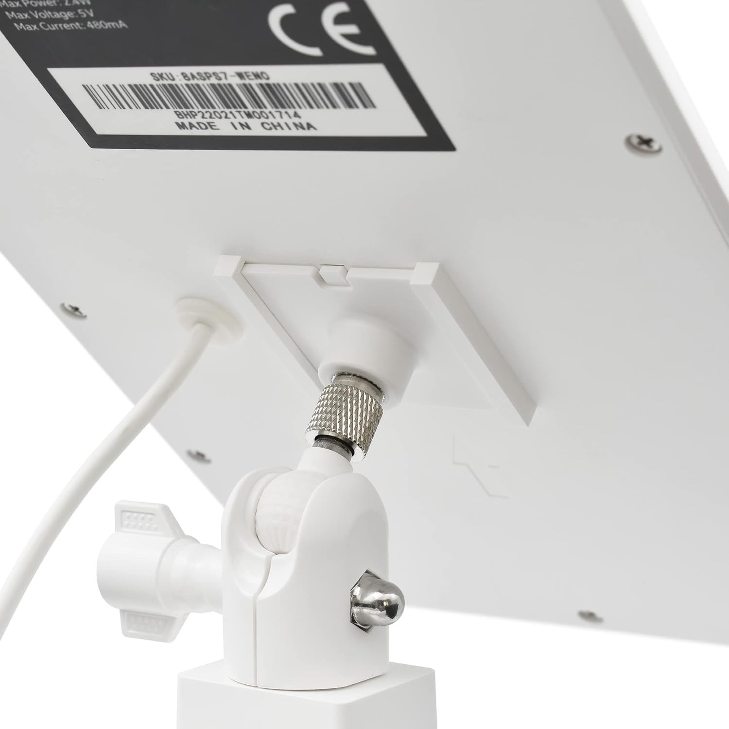 Weather-Resistant Solar Panel Gutter Mount for Secure Camera Placement in White