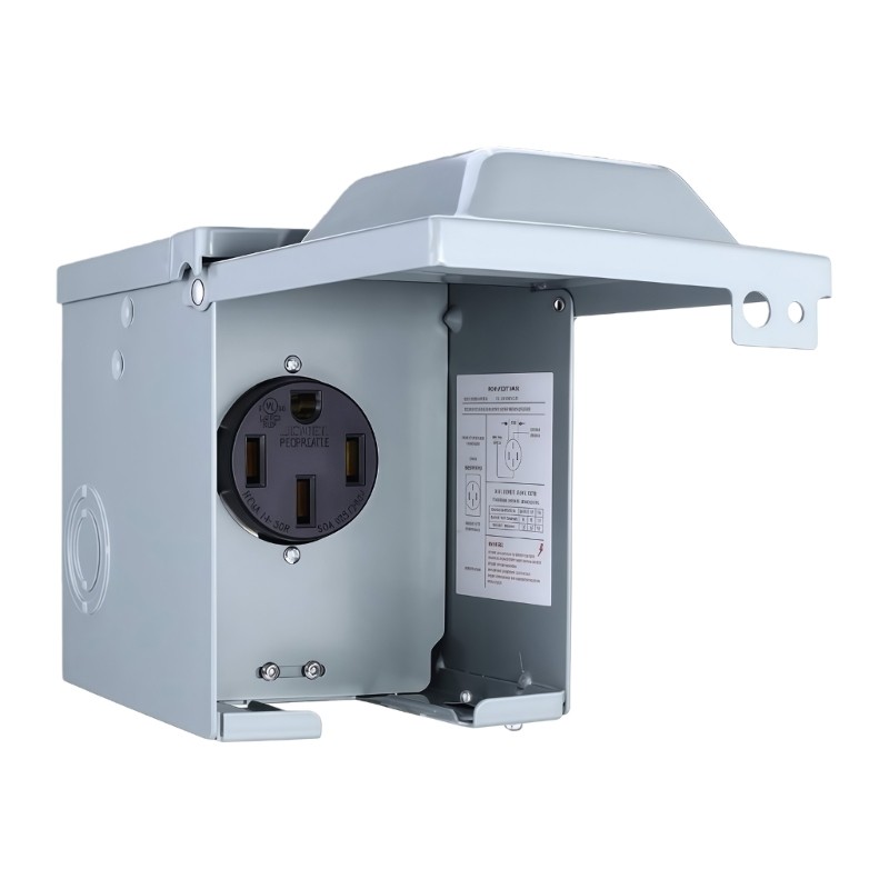 Camping Site 50A Power Supply Inlet for Motorhome 14-50R Charging Waterproof