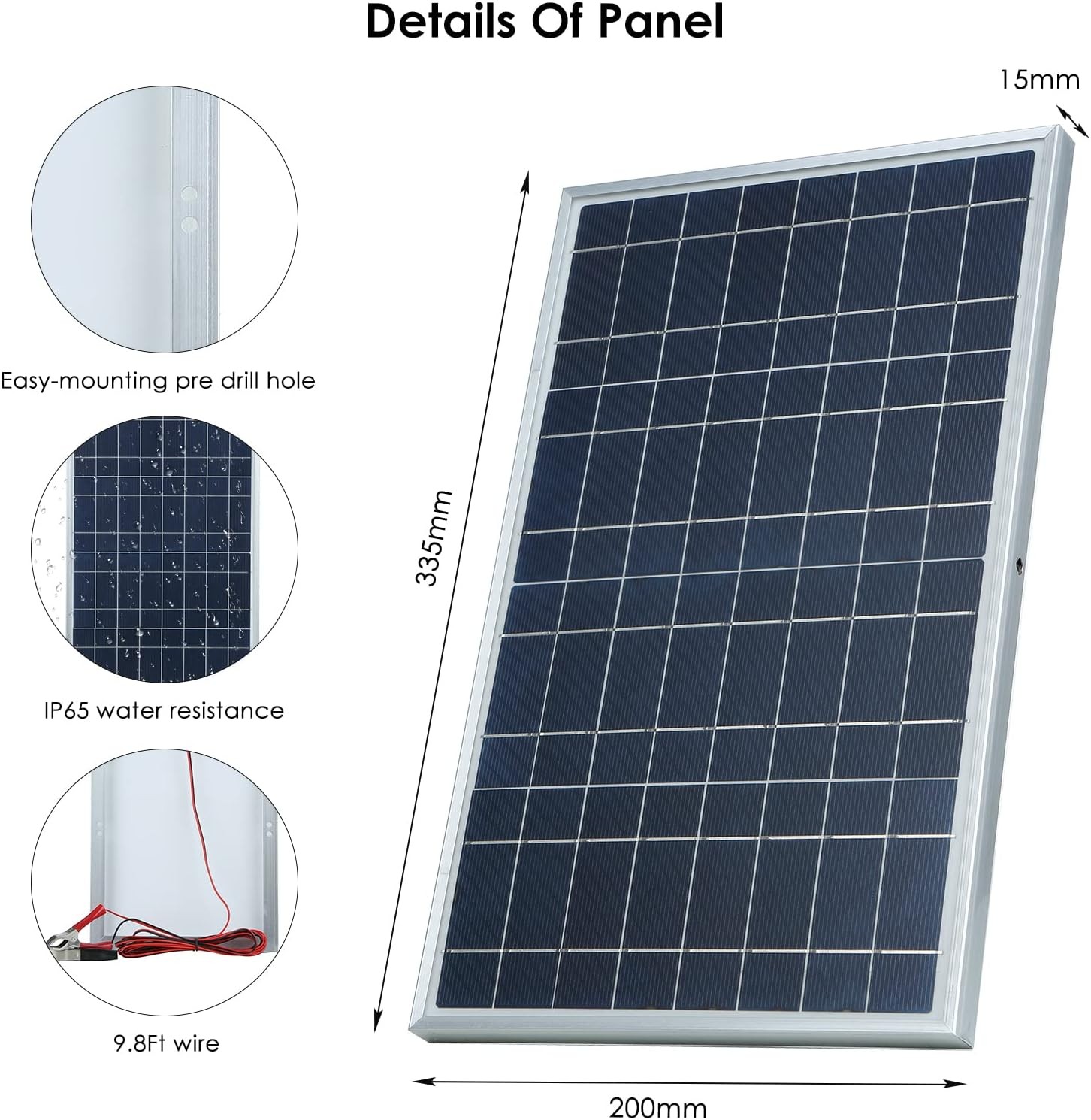 30W Solar Panel Kit, 12V/18V Solar Battery Trickle Charger Maintainer for Car,RV